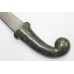 Dagger Knife Natural Green Stone Handle Silver Wire Work on Damascus Steel Blade